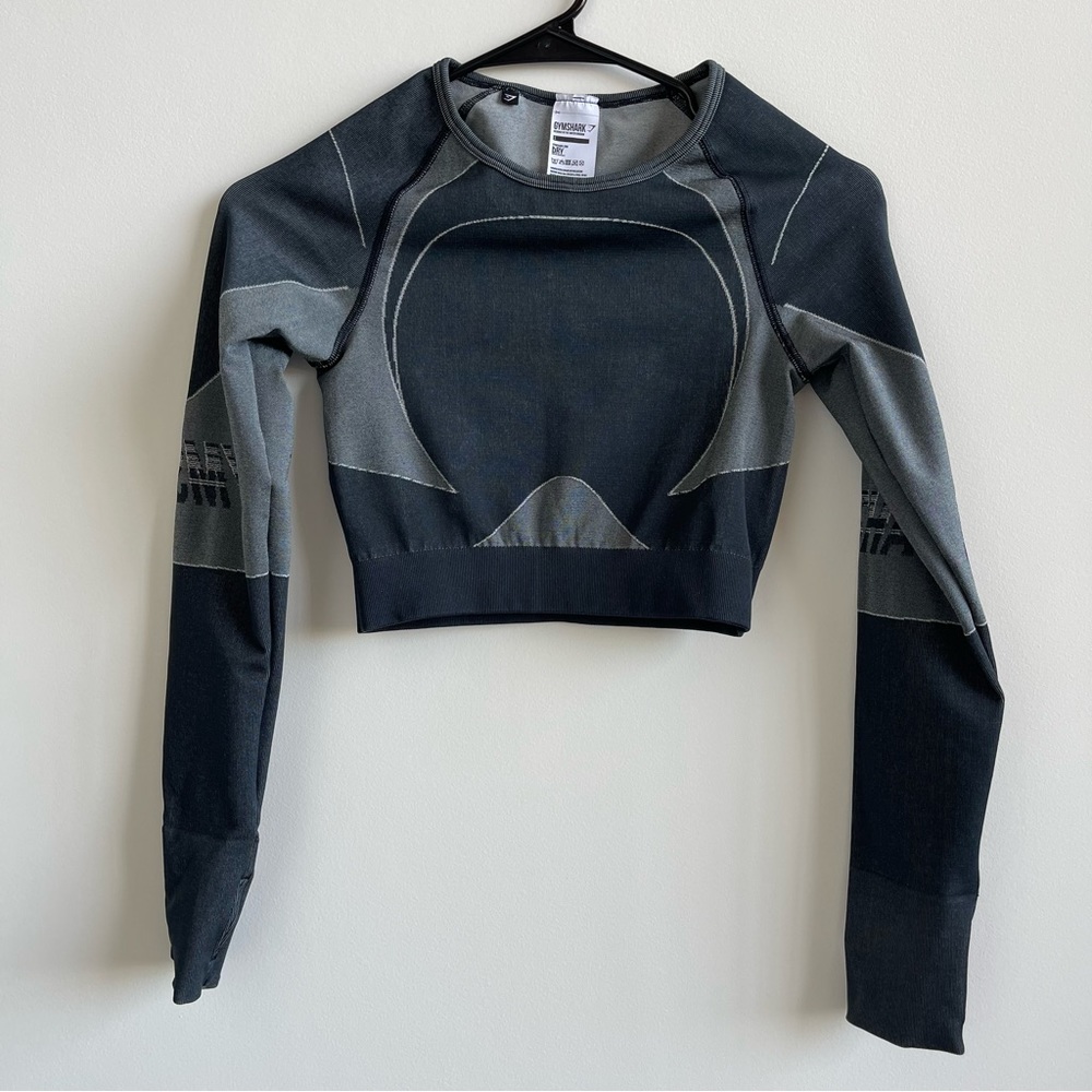 Gymshark Turbo Seamless workout long sleeve crop top warm up shirt size S